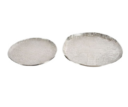 Patera dekoracyjna aluminiowa srebrna Etno B