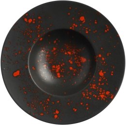Bloom: Talerz porcelanowy czarno-czerwony do pasty 28 cm