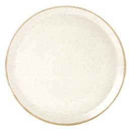 Sand: Talerz porcelanowy biało-brązowy do pizzy nakrapiany 32 cm