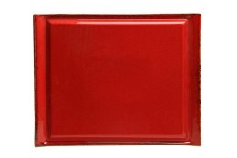 Magma: Talerz porcelanowy czerwony do steków 33x26 cm