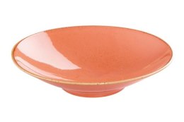 Amber: Talerz porcelanowy pomarańczowy na stopie 26x6,2 cm