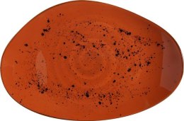 Dahlia: Talerz porcelanowy pomarańczowy o organicznym kształcie 35x21 cm
