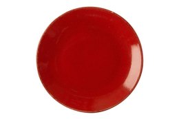 Magma: Talerz porcelanowy czerwony płytki 18 cm