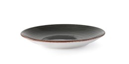 Onyx: Talerz porcelanowy czarno-biały płytki 21 cm