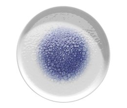 Serenity: Talerz z wysokim rantem porcelanowy biało-niebieski 29 cm