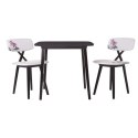 Krzesło X w kwiaty róż biało-czarne / 2 sztuki