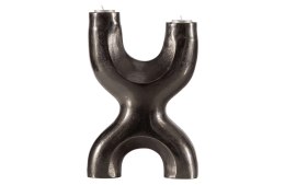 Świecznik metalowy czarny w kształcie litery X DON