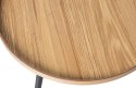 Stolik kawowy okrągły z drewna sosnowego MESA S