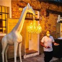 Lampa żyrafa biała na zewnątrz M Giraffe in Love