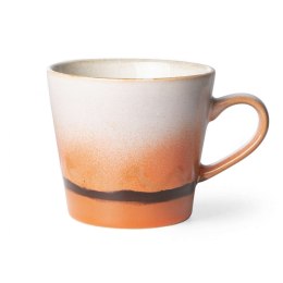 Kubek ceramiczny do cappuccino 70's: mars kremowo-pomarańczowy