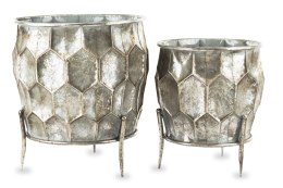 Osłonka srebrna metalowa srebrna na nóżkach DRACO Kpl. 2 Szt.