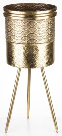 Kwietnik metalowy na trójnogu PALMETTE złoty