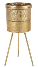 Kwietnik metalowy na trójnogu PALMETTE L 72 cm złoty