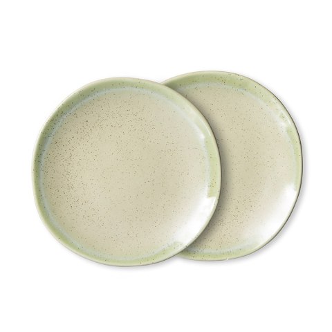 Zestaw 2 talerzy ceramicznych 70's: pistachio
