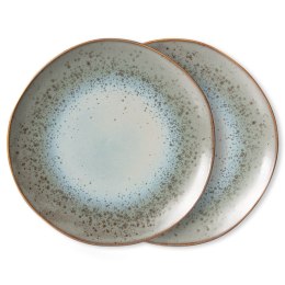 Zestaw 2 talerzy obiadowych ceramicznych 70's: mineral
