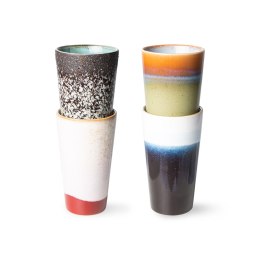 Zestaw 4 ceramicznych kubków Latte 70's mix kolorów