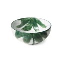 Ceramika Bold&basic: porcelanowa miska w palmy biało-zielona
