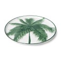 Ceramika Bold&basic: porcelanowy talerz śniadaniowy w palmy biało-zielone