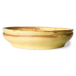 Ceramika Bold&basic: talerz do makaronu żółto-brązowy (set 2 szt.)