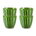 Kolekcja EMERALDS: zielony kubek ceramiczny żebrowany (komplet 4 szt.)