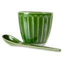 Kolekcja EMERALDS: zielony kubek ceramiczny żebrowany (komplet 4 szt.)