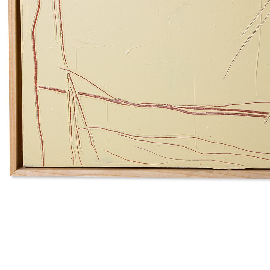 Obraz abstrakcyjny twarz kremowo-brązowy FACES 120x160 cm