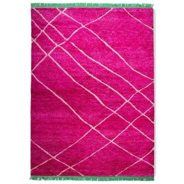 Ręcznie tkany dywan wełniany różowy 260x360 cm