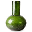 Szklany wazon z bąblowego szkła BLOWN M oliwkowy zielony