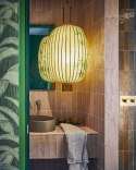Tradycyjna latarnia bambusowa malowana owalna XL