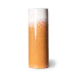 Wazon ceramiczny 70's biało - pomarańczowy jupiter S