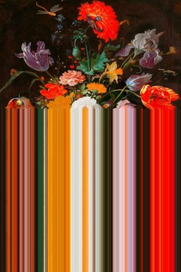 Dywan z motywem kwiatowym GLITCH czerwony / Richard Hutten 200x300 cm