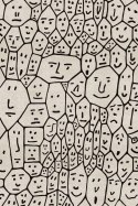 Dywan z twarzami PEOPLE 1 kremowo-czarny / Andrea Branzi 200x300 cm