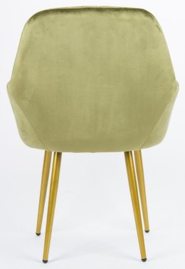 Fotel / krzesło tapicerowane na złotych nogach GATSBY zielone
