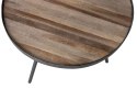 Zestaw trzech stolików metalowych z drewnianym blatem LIZE