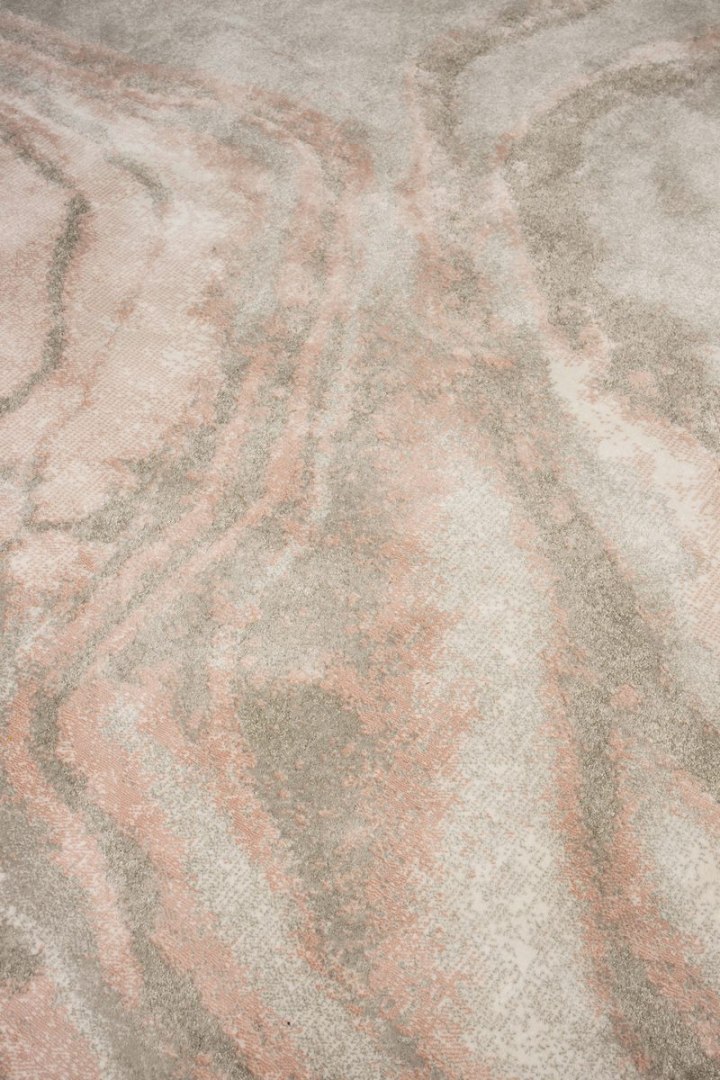 Dywan okrągły jasny marmur róż/szary SOLAR ⌀ 200 cm