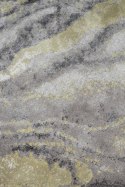 Dywan okrągły jasny marmur szary/ochra SOLAR ⌀ 200 cm