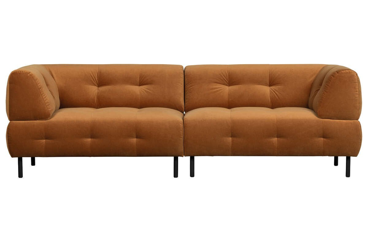 Sofa 4-osobowa pikowana pomarańczowa LLOYD