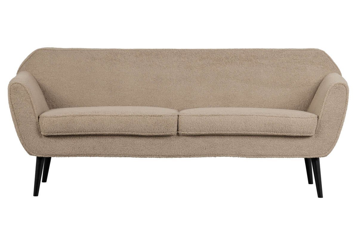 Sofa 3-osobowa pluszowa piaskowa ROCCO 187 cm