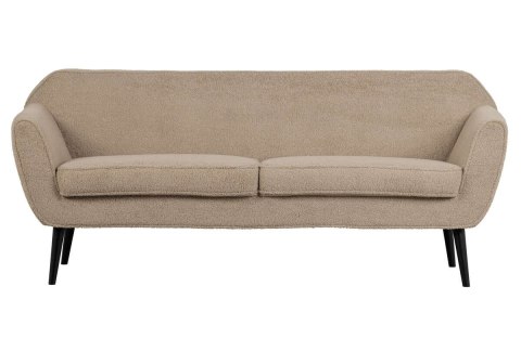 Sofa 3-osobowa pluszowa piaskowa ROCCO 187 cm
