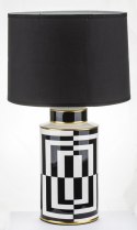 Lampa ceramiczna stołowa biało-czarna geometryczny wzór MAI 1