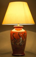 Lampa ceramiczna czerwona w żurawie z kloszem MISAKI 2