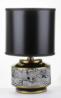 Lampa ceramiczna niska w paski zebry STRIPED 2