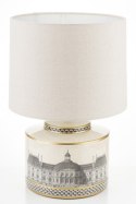 Lampa ceramiczna kremowa ze szkcem budynku SKETCH