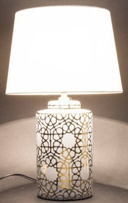 Lampa ceramiczna biała ze zlotym wzorem MOORI L