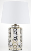 Lampa ceramiczna biała ze zlotym wzorem MOORI L