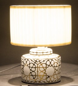 Lampa ceramiczna biała ze zlotym wzorem MOORI S
