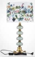 Lampa ceramiczna kulkowa z abażurem w kwiaty FLORA