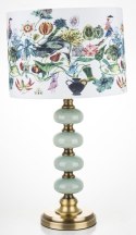Lampa ceramiczna kulkowa z abażurem w kwiaty FLORA