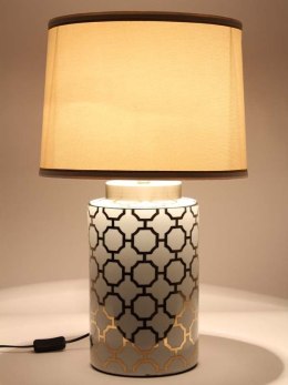 Lampa ceramiczna biała ze zlotym wzorem MOORI