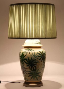 Lamp ceramiczna w liście beżowo-zielona TROPICANA